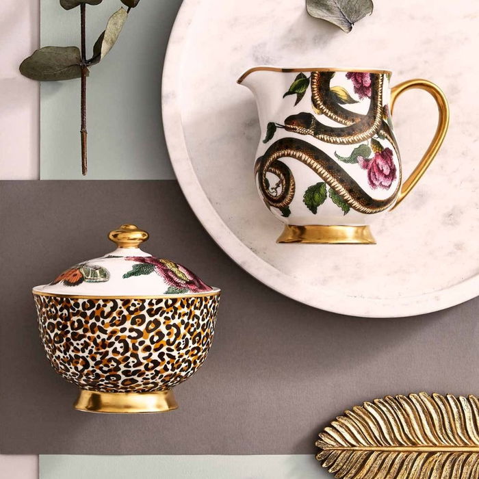 Spode Lechera Creatures 280 Ml Con Pie de Oro de 22 Quilates Pintado a Mano