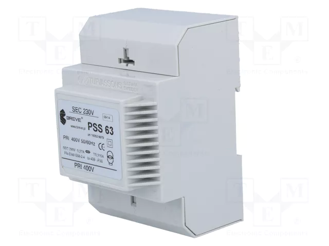 BREVE TUFVASSONS Transformador de red 63VA 400VAC/230V