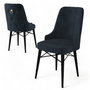 Hanah Home Juego de Sillas Pare Antracita y Negro, Metal, Tela Babyface, Set de 4 Sillas para Comedor, Cocina u Oficina, Modernas y Elegantes