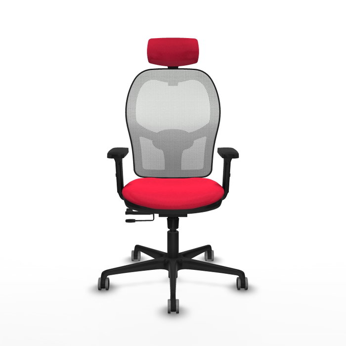 PIQUERAS Y CRESPO Silla de oficina Jorquera con mecanismo Sincro/Traslack, Rojo y Blanco