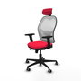 PIQUERAS Y CRESPO Silla de oficina Jorquera con mecanismo Sincro/Traslack, Rojo y Blanco