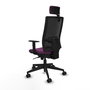 PIQUERAS Y CRESPO Silla de oficina Horna con mecanismo Sincro, Morado y Negro
