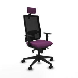 PIQUERAS Y CRESPO Silla de oficina Horna con mecanismo Sincro, Morado y Negro