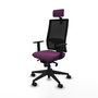 PIQUERAS Y CRESPO Silla de oficina Horna con mecanismo Sincro, Morado y Negro