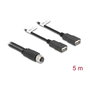 DeLOCK 60652 Cable M12 Codificación A de 8 Pines a 2 x USB 2.0 Tipo-A, 5 m, Negro