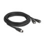 DeLOCK 60652 Cable M12 Codificación A de 8 Pines a 2 x USB 2.0 Tipo-A, 5 m, Negro