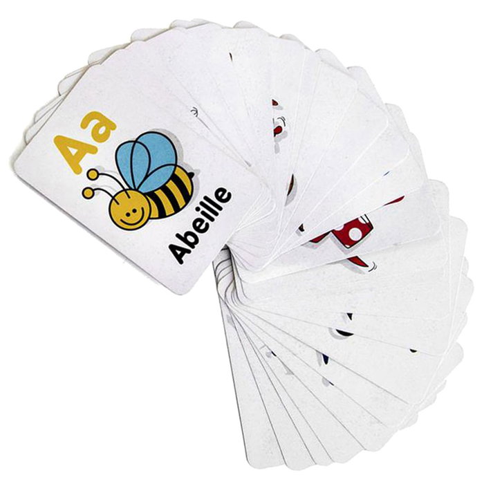 Jeux 2 momes Cartas Educativas En Francés para Aprender el Alfabeto y Palabras 26 Cartas 10x2 cm h.16.5 cm