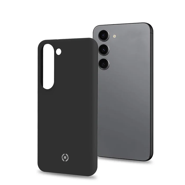 Celly CROMO Funda Protectora para Samsung Galaxy S23 5G (6.1") - Microfibra y TPU, Resistente a Golpes y Rayones - Negro