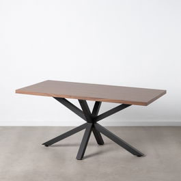 Mesa Comedor Marrón-Negro Dm-Metal 160 X 90 X 76 cm