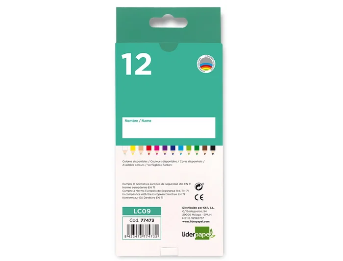 Liderpapel Lápices de Colores Acuarelables Caja de 12 Unidades Colores Surtidos Liderpapel Lápices de Colores Acuarelables Caja de 12 Unidades Colores Surtidos