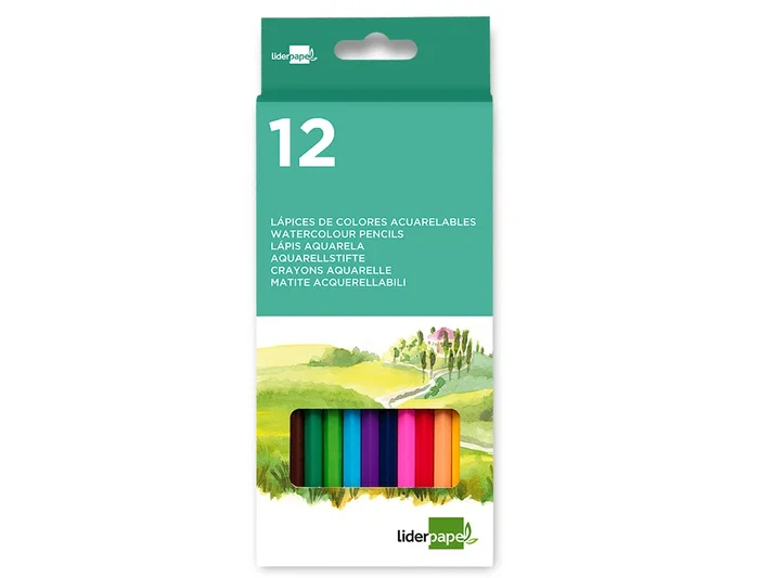 Liderpapel Lápices de Colores Acuarelables Caja de 12 Unidades Colores Surtidos Liderpapel Lápices de Colores Acuarelables Caja de 12 Unidades Colores Surtidos