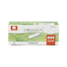 ORGANYC Tampones Super Plus 16 Unidades - Algodón Orgánico 100%, Vegano, Biodegradable, Alta Absorción