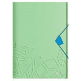 LEITZ Carpeta Urban Chic A4 Verde con Goma y Solapas (Set de 10)