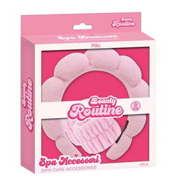 Nice Accesorios Spa Cuidado Piel: Banda para Sujetar Cabello y Puños para Evitar Mojar Brazos con Agua y Jabón