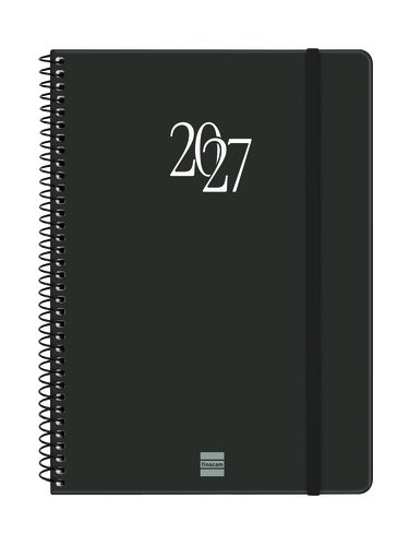Finocam Agenda Anual 2027 Espiral Basic en Negro Finocam Agenda Anual 2027 Espiral Basic en Negro