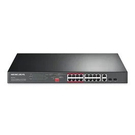 Switch no gestionable mercusys ms118cp 18p 16xrj45 100mbps poe+ 2x1gbps 2xsfp 1gbps enrackable