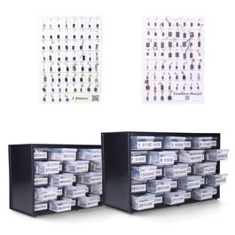 Grafitos Marjal Cajonera para 60 Escobillas de Carbón (240 juegos) con Poster y Muestrario