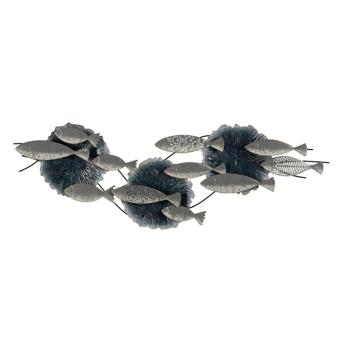 Ixia Mural de Pared Peces Azul-Plata en Metal Ixia Mural de Pared Peces Azul-Plata en Metal