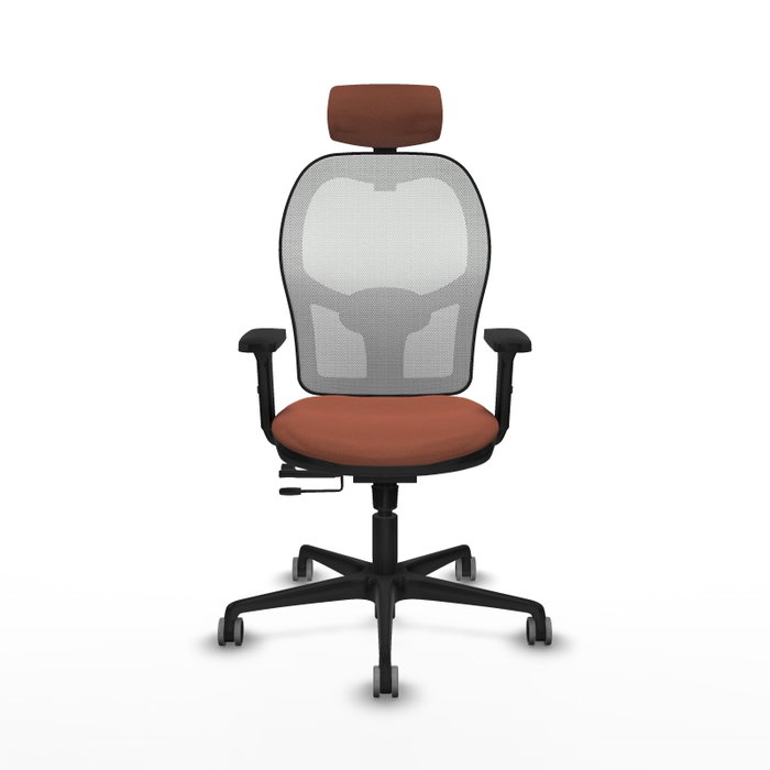 PIQUERAS Y CRESPO Silla de oficina Jorquera con mecanismo Sincro/Traslack, Marrón y Blanco
