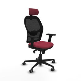 PIQUERAS Y CRESPO Silla de oficina Jorquera con mecanismo Sincro, Granate y Negro