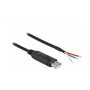 DeLOCK Cable adaptador USB 2.0 Tipo-A a serial RS-232 con 3 extremos de cable abiertos, 2 m