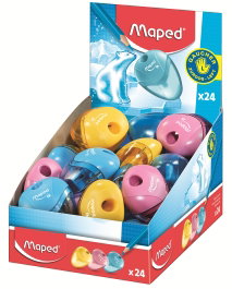 Maped Sacapuntas I-Glloo para Zurdos con Depósito, Colores Surtidos (Pack de 24)
