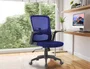 Q-connect Silla Giratoria Base Metal Regulable en Altura 910+75mm Alto 610mm Ancho 550mm Profundo Azul