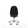 Silla de oficina Algarra con mecanismo Contacto permanente básico tapizada con Tela color Verde petróleo. Equipada con Base cromada, Sin brazos y Ruedas autofrenantes