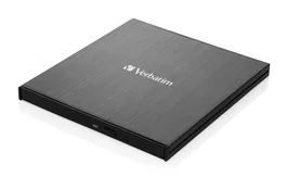 Verbatim 43886 Grabadora Externa Slimline DVD±RW USB-C con Nero Software, Conexión USB 3.2 Gen 1, para Portátiles, Compacta, Alimentación por USB, Color Negro