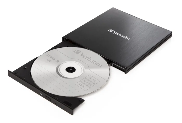 Verbatim Grabadora de CD/DVD Slimline con USB-C, Negro Verbatim Grabadora de CD/DVD Slimline con USB-C, Negro