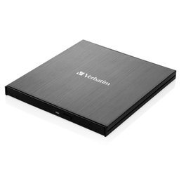 Verbatim Grabadora Externa Slim de CD/DVD 43886 con USB-C, Negro