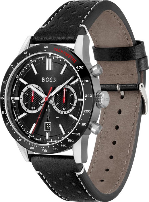 Hugo Boss 1513920 Reloj de Cuarzo Negro con Correa de Cuero