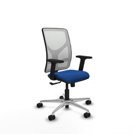 PIQUERAS Y CRESPO Silla de oficina Motilla con mecanismo Sincro Azul y Blanco