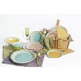 DKD Home Decor Set de Vajilla de 18 Piezas en Gres Rosa