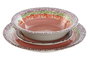 DKD Home Decor Set de Vajilla de 18 Piezas en Gres Rosa