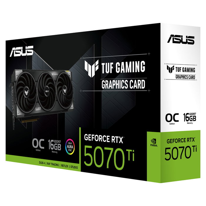 ASUS TUF Gaming GeForce RTX 5070 Ti TUF-RTX5070TI-O16G-GAMING 16GB GDDR7 256-bit PCIe 5.0 OC con 3 ventiladores y RGB