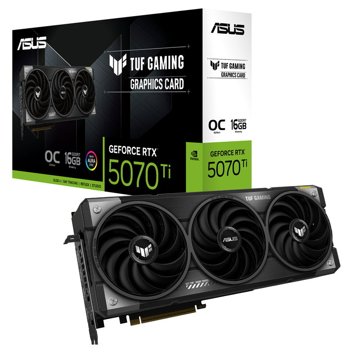 ASUS TUF Gaming GeForce RTX 5070 Ti TUF-RTX5070TI-O16G-GAMING 16GB GDDR7 256-bit PCIe 5.0 OC con 3 ventiladores y RGB
