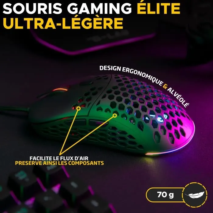 The G-Lab Kult-Oxygen Ratón Gaming RGB 12800 DPI Negro