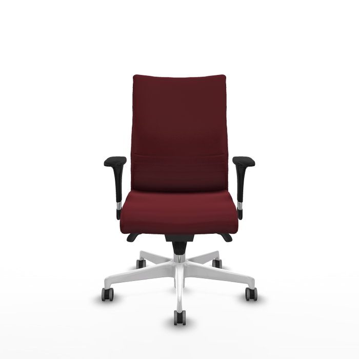 PIQUERAS Y CRESPO Silla Albacete Confidente Granate con Mecanismo Sincro y Base Blanca PIQUERAS Y CRESPO Silla Albacete Confidente Granate con Mecanismo Sincro y Base Blanca