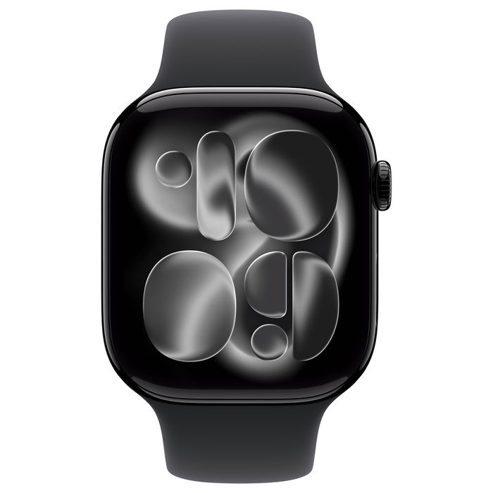Apple Watch S11 Aluminium 46mm Diamantschwarz (Sportarmband schwarz) S/M