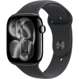 Apple MEUW4ZRA Watch Series 11 GPS 46 mm Caja Aluminio Negro Azabache Correa Deportiva Negra Talla S/M