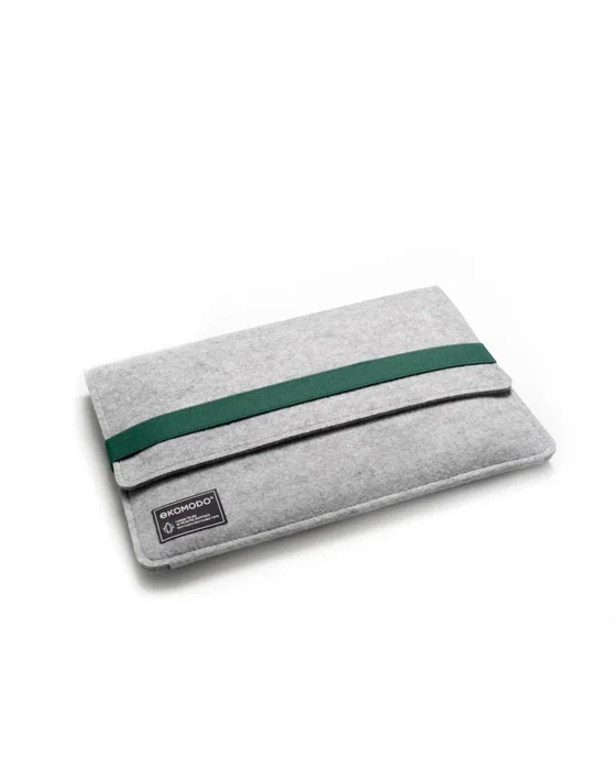 EKOMODO HR-004 - Maletín para Portátil y Tablet de 13" (33 cm), Universal, Verde Gris, Fabricado en Poliéster Reciclado, Funda Ecológica y Minimalista