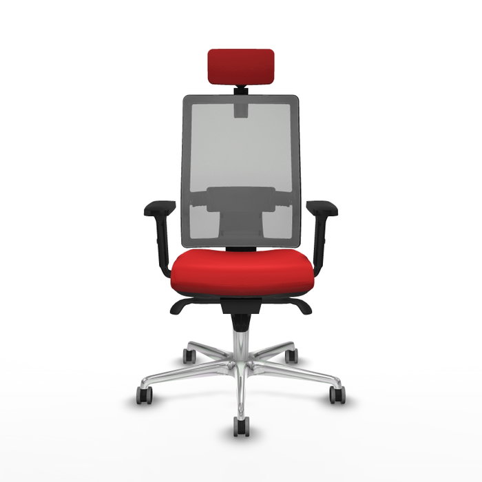 PIQUERAS Y CRESPO Silla de Oficina Horna con Mecanismo Sincro, Similpiel Rojo y Malla Gris PIQUERAS Y CRESPO Silla de Oficina Horna con Mecanismo Sincro, Similpiel Rojo y Malla Gris
