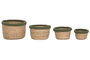 DKD Home Decor Cesta Verde Natural Fibra Algodón Set 4 Piezas 31 x 20 x 31 cm