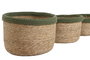 DKD Home Decor Cesta Verde Natural Fibra Algodón Set 4 Piezas 31 x 20 x 31 cm