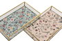 DKD Home Decor Bandeja de Cristal y Metal Surtida Beige y Verde 24x14x4 cm