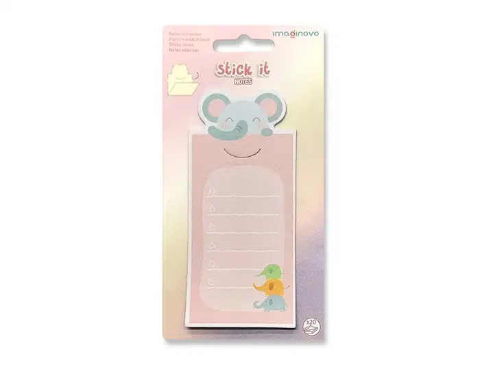 Imaginovo Bloc Notas Adhesivas con Mensaje Trasero Elefante 20 Hojas 85x164 mm