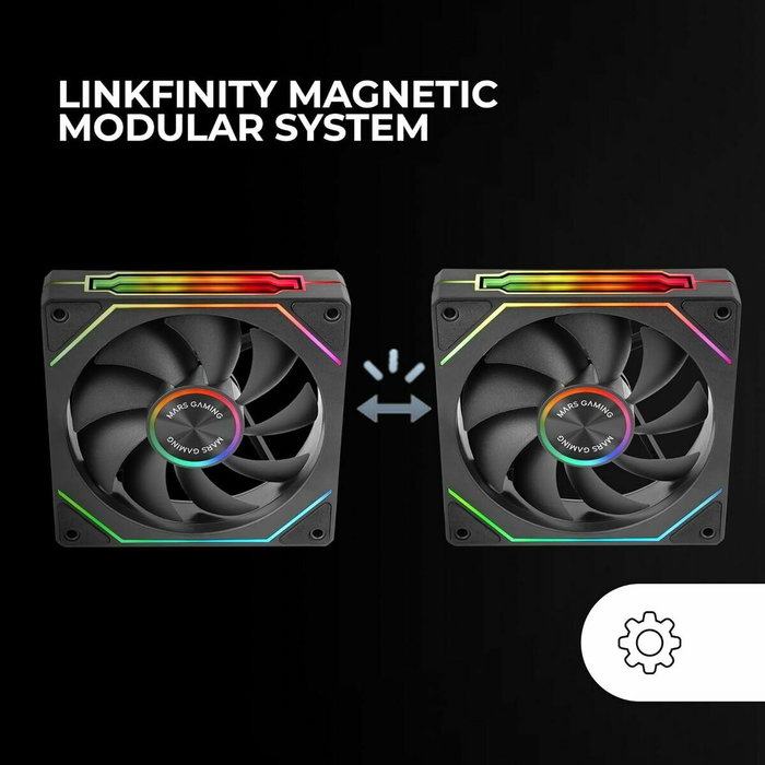 Mars Gaming Kit 3 Ventiladores MF-LINKFINITY2 ARGB 120mm Negro