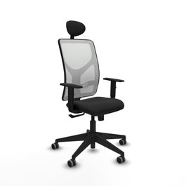 PIQUERAS Y CRESPO Silla de oficina Motilla con mecanismo Sincro, Negro y Blanco
