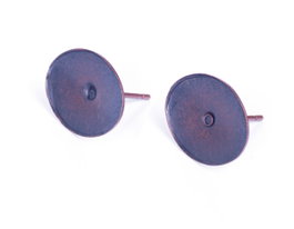 Innspiro Pendiente metálico para incrustar base óvalo cobrizo envejecido 13,0x10,7mm